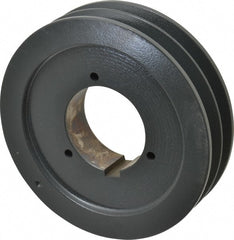 Browning - 2 Groove, 5/8 to 2-1/4 Bore Diam, 6.68" Outside Diam, QD Bushed V Belt Sheave - 6.5 5V Diam Belt Pitch - Exact Tooling