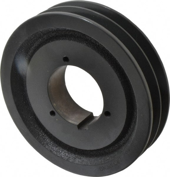 Browning - 2 Groove, 5/8 to 2-1/4 Bore Diam, 7.08" Outside Diam, QD Bushed V Belt Sheave - 6.9 5V Diam Belt Pitch - Exact Tooling