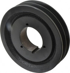 Browning - 2 Groove, 5/8 to 2-1/4 Bore Diam, 7.08" Outside Diam, QD Bushed V Belt Sheave - 6.9 5V Diam Belt Pitch - Exact Tooling