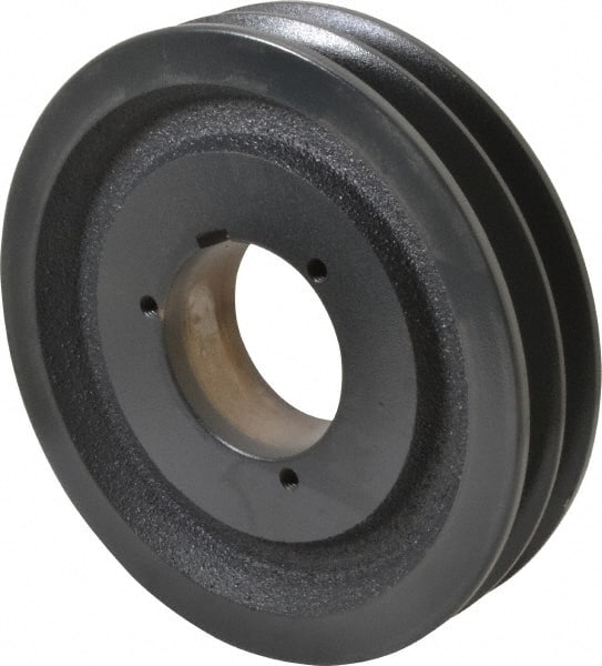 Browning - 2 Groove, 5/8 to 2-1/4 Bore Diam, 7.68" Outside Diam, QD Bushed V Belt Sheave - 7.5 5V Diam Belt Pitch - Exact Tooling