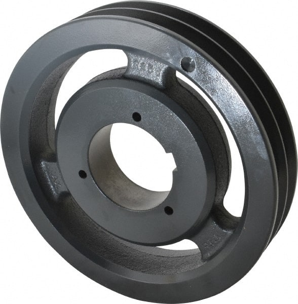 Browning - 2 Groove, 5/8 to 2-1/4 Bore Diam, 8.28" Outside Diam, QD Bushed V Belt Sheave - 8.1 5V Diam Belt Pitch - Exact Tooling