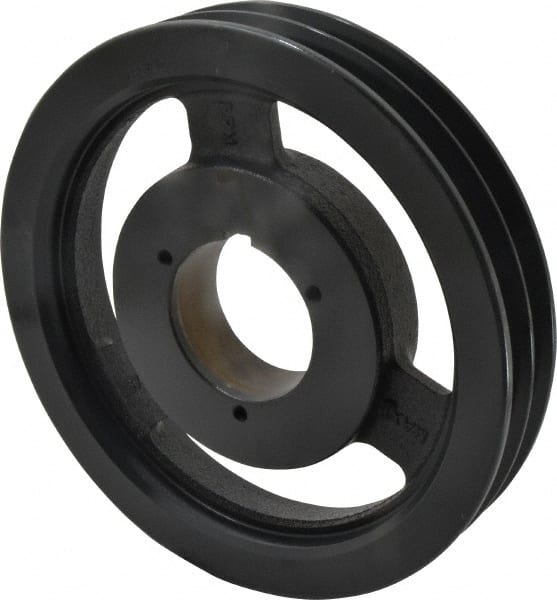 Browning - 2 Groove, 5/8 to 2-1/4 Bore Diam, 9.28" Outside Diam, QD Bushed V Belt Sheave - 9.1 5V Diam Belt Pitch - Exact Tooling