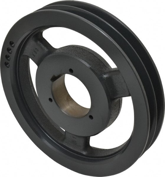 Browning - 2 Groove, 5/8 to 2-1/4 Bore Diam, 9.68" Outside Diam, QD Bushed V Belt Sheave - 9.5 5V Diam Belt Pitch - Exact Tooling