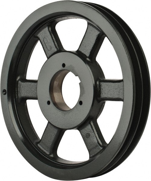 Browning - 2 Groove, 5/8 to 2-1/4 Bore Diam, 11.28" Outside Diam, QD Bushed V Belt Sheave - 11.1 5V Diam Belt Pitch - Exact Tooling