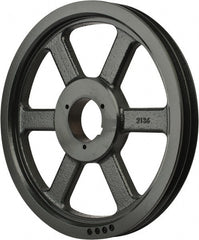 Browning - 2 Groove, 5/8 to 2-1/4 Bore Diam, 13.88" Outside Diam, QD Bushed V Belt Sheave - 13.7 5V Diam Belt Pitch - Exact Tooling