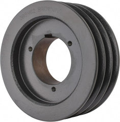 Browning - 3 Groove, 5/8 to 2-1/4 Bore Diam, 6.48" Outside Diam, QD Bushed V Belt Sheave - 6.3 5V Diam Belt Pitch - Exact Tooling