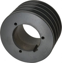 Browning - 4 Groove, 5/8 to 2-1/4 Bore Diam, 5.08" Outside Diam, QD Bushed V Belt Sheave - 4.9 5V Diam Belt Pitch - Exact Tooling