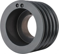 Browning - 4 Groove, 5/8 to 2-1/4 Bore Diam, 5.48" Outside Diam, QD Bushed V Belt Sheave - 5.3 5V Diam Belt Pitch - Exact Tooling
