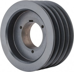 Browning - 4 Groove, 5/8 to 2-1/4 Bore Diam, 6.68" Outside Diam, QD Bushed V Belt Sheave - 6.5 5V Diam Belt Pitch - Exact Tooling