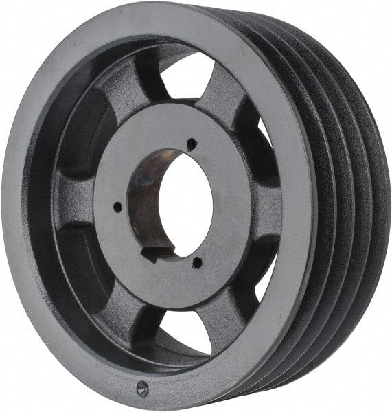 Browning - 4 Groove, 5/8 to 2-1/4 Bore Diam, 9.28" Outside Diam, QD Bushed V Belt Sheave - 9.1 5V Diam Belt Pitch - Exact Tooling