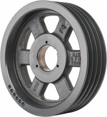 Browning - 4 Groove, 5/8 to 2-1/4 Bore Diam, 11.28" Outside Diam, QD Bushed V Belt Sheave - 11.1 5V Diam Belt Pitch - Exact Tooling