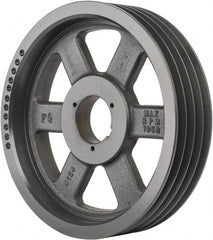 Browning - 4 Groove, 5/8 to 2-1/4 Bore Diam, 12.68" Outside Diam, QD Bushed V Belt Sheave - 12.5 5V Diam Belt Pitch - Exact Tooling