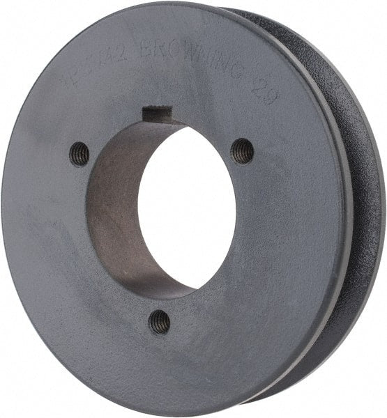 Browning - 1 Groove, 1/2 to 2-7/16 Bore Diam, 4.48" Outside Diam, QD Bushed V Belt Sheave - 4.3 5V Diam Belt Pitch - Exact Tooling