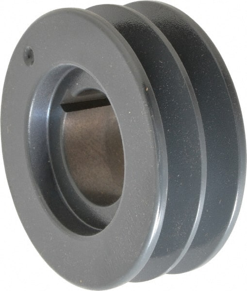 Browning - 2 Groove, 1/2 to 2-7/16 Bore Diam, 4.48" Outside Diam, QD Bushed V Belt Sheave - 4.3 5V Diam Belt Pitch - Exact Tooling