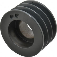 Browning - 3 Groove, 1/2 to 2-7/16 Bore Diam, 4.48" Outside Diam, QD Bushed V Belt Sheave - 4.3 5V Diam Belt Pitch - Exact Tooling