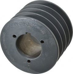 Browning - 4 Groove, 1/2 to 2-7/16 Bore Diam, 4.48" Outside Diam, QD Bushed V Belt Sheave - 4.3 5V Diam Belt Pitch - Exact Tooling