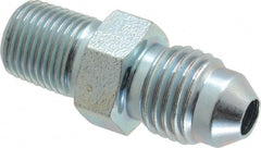Voss - 7/16-20 x 1/8 Male Thread, Zinc Plated Carbon Steel Industrial Pipe Adapter - MJIC x MBSPT - Exact Tooling