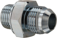 Voss - 7/8-14 x 1/2 Male Thread, Zinc Plated Carbon Steel Industrial Pipe Adapter - MJIC x MBSPP - Exact Tooling