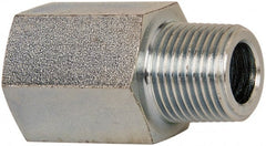 Voss - 3/8 Male Thread x 3/8 Female Thread, Zinc Plated Carbon Steel Industrial Pipe Adapter - MBSPT x FNPT - Exact Tooling