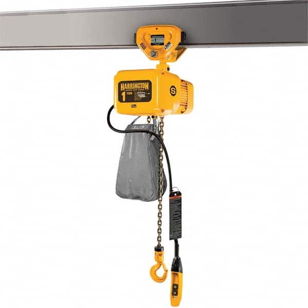 Harrington Hoist - Electric Hoists Type: Electric Chain Hoist Load Capacity (Ton): 5 - Exact Tooling