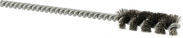 Brush Research Mfg. - 7/16" Diam Steel Tube Brush - 0.006" Filament Diam, 1-1/4" Brush Length, 4-1/2" OAL - Exact Tooling
