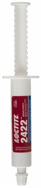 Loctite - 30 g Syringe, Blue, Medium Strength Paste Threadlocker - Series 2422, 24 Hour Full Cure Time, Hand Tool, Heat Removal - Exact Tooling