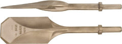 Ampco - 4-1/2" Head Width, 20" OAL, 3-1/4" Shank Diam, Digging Chisel - Hex Drive, Hex Shank - Exact Tooling