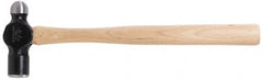 Blackhawk by Proto - 1 Lb Head Forged Steel Ball Pein Hammer - 14" Wood Handle, 14" OAL - Exact Tooling