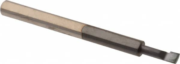Scientific Cutting Tools - 0.09" Min Bore Diam, 1/4" Max Bore Depth, 1/8 Shank Diam, Radial Relief Boring Bar - Right Hand Cut, Solid Carbide, AlTiN+ Finish - Exact Tooling