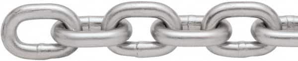 Peerless Chain - 1/2" Welded Proof Coil Chain - 4,500 Lb Capacity, Grade 30, Cut to Length, Low Carbon Steel, Zinc Plated Finish - Exact Tooling