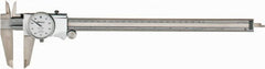 Mitutoyo - 0mm to 12" Range, 0.001" Graduation, 0.1" per Revolution, Dial Caliper - White Face, 2-1/2" Jaw Length, Accurate to 0.0020" - Exact Tooling