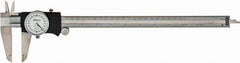 Mitutoyo - 0" to 12" Range, 0.001" Graduation, 0.2" per Revolution, Dial Caliper - White Face, 2-1/2" Jaw Length, Accurate to 0.0020" - Exact Tooling