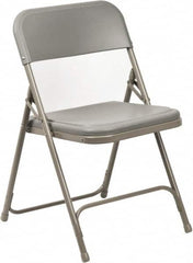 NPS - 18-3/4" Wide x 16-1/4" Deep x 29-3/4" High, Steel Folding Chair with Plastic Seat & Back - Gray with Gray Frame - Exact Tooling