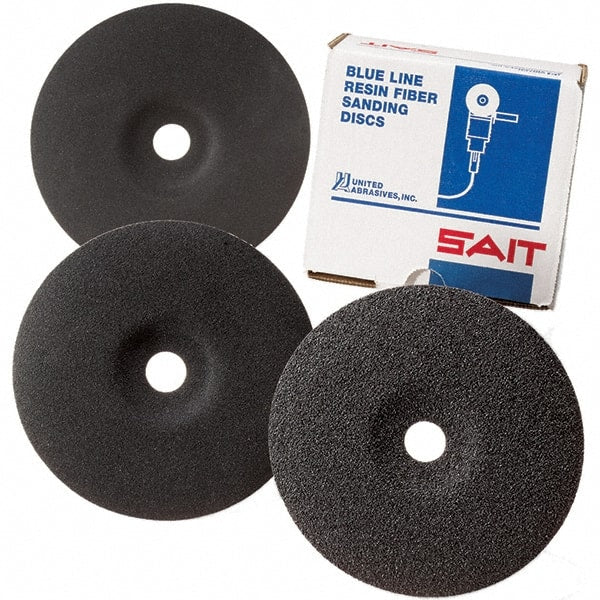 Sait - 7" Diam 7/8" Hole 16 Grit Fiber Disc - Very Coarse Grade, Silicon Carbide - Exact Tooling