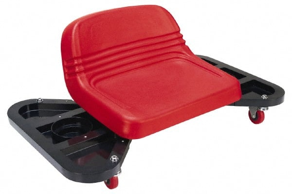 Whiteside - 275 Lb Capacity, 4 Wheel Creeper Seat with Tray - Steel, 18-1/4" Long x 14" High x 32" Wide - Exact Tooling