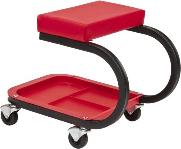 Whiteside - 400 Lb Capacity, 4 Wheel Creeper Seat with Tray - Steel, 15-1/2" Long x 19-1/4" High x 14" Wide - Exact Tooling