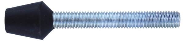 Gibraltar - M12 Carbon Steel Cap Tip Clamp Spindle Assembly - 2.68" Thread Length, 3.82" OAL, 1.18" Tip Surface Diam, Use with Toggle Clamps - Exact Tooling