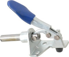 Gibraltar - 100 Lb Load Capacity, Flanged Base, Carbon Steel, Standard Straight Line Action Clamp - 3 Mounting Holes, 0.18" Mounting Hole Diam, 1/4" Plunger Diam, Thumb Handle - Exact Tooling