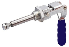 Gibraltar - 700 Lb Load Capacity, Threaded Base, Carbon Steel, Standard Straight Line Action Clamp - 0.63" Plunger Diam, Straight Handle - Exact Tooling