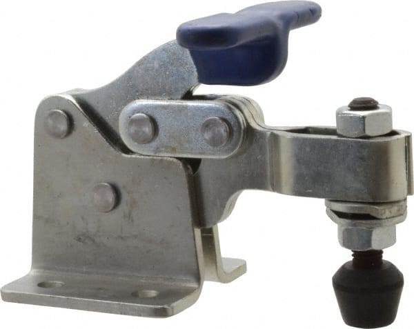 Gibraltar - 750 Lb Holding Capacity, Horizontal Handle, Manual Hold Down Toggle Clamp - 160° Handle Movement, 88° Bar Opening, U-Bar, Flanged Base, Carbon Steel - Exact Tooling