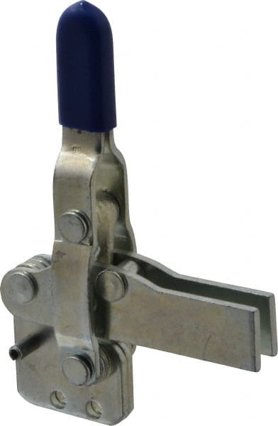 Gibraltar - 600 Lb Holding Capacity, Vertical Handle, Manual Hold Down Toggle Clamp - 85° Handle Movement, 71° Bar Opening, U-Bar, Straight Base, Carbon Steel - Exact Tooling