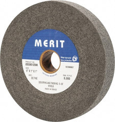 Merit Abrasives - 6" Diam, 1" Face Width, 1" Center Hole, Fine Grade, Silicon Carbide Deburring Wheel - Convolute, Hard Density 9 Grade, 6,000 RPM - Exact Tooling