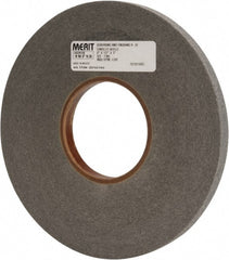 Merit Abrasives - 8" Diam, 1/2" Face Width, 3" Center Hole, Fine Grade, Silicon Carbide Deburring Wheel - Convolute, Hard Density 9 Grade, 4,500 RPM - Exact Tooling