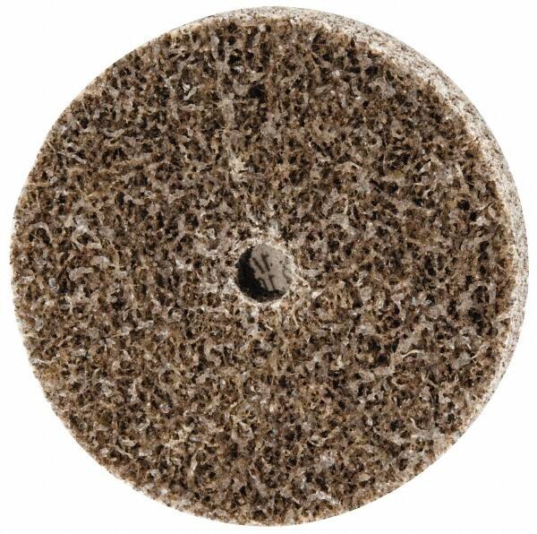 Merit Abrasives - 2" Diam, 1/2" Face Width, 1/4" Center Hole, Coarse Grade, Aluminum Oxide Deburring Wheel - Unitized, Hard Density 8 Grade, 22,000 RPM - Exact Tooling