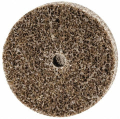 Merit Abrasives - 2" Diam, 1/2" Face Width, 1/4" Center Hole, Coarse Grade, Aluminum Oxide Deburring Wheel - Unitized, Hard Density 8 Grade, 22,000 RPM - Exact Tooling
