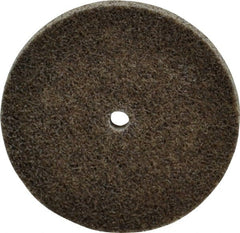 Merit Abrasives - 3" Diam, 1/4" Face Width, 1/4" Center Hole, Coarse Grade, Aluminum Oxide Deburring Wheel - Unitized, Hard Density 8 Grade, 18,000 RPM - Exact Tooling