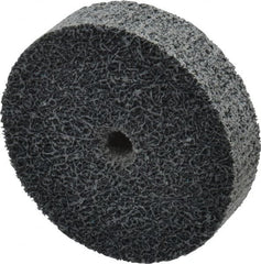 Merit Abrasives - 2" Diam, 1/2" Face Width, 1/4" Center Hole, Fine Grade, Silicon Carbide Deburring Wheel - Unitized, Medium Density 6 Grade, 22,000 RPM - Exact Tooling