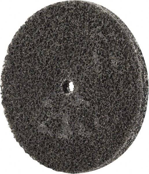 Merit Abrasives - 3" Diam, 1/4" Face Width, 1/4" Center Hole, Fine Grade, Silicon Carbide Deburring Wheel - Unitized, Soft Density 2 Grade, 12,000 RPM - Exact Tooling