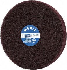 Merit Abrasives - 5" Diam, Medium Mounted Scrubber Buffing Wheel - 3 Ply, Medium Grade, 1/4" Shank Diam, 4,000 RPM - Exact Tooling