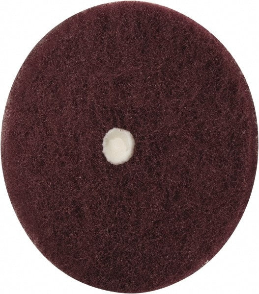 Merit Abrasives - 5" Diam, Medium Mounted Scrubber Buffing Wheel - 1 Ply, Very Fine Grade, 1/4" Shank Diam, 4,000 RPM - Exact Tooling